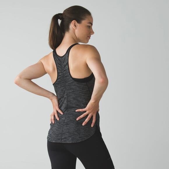 LULULEMON What The Sport Singlet II Tank Top Heathered Black 4 - Picture 2 of 10